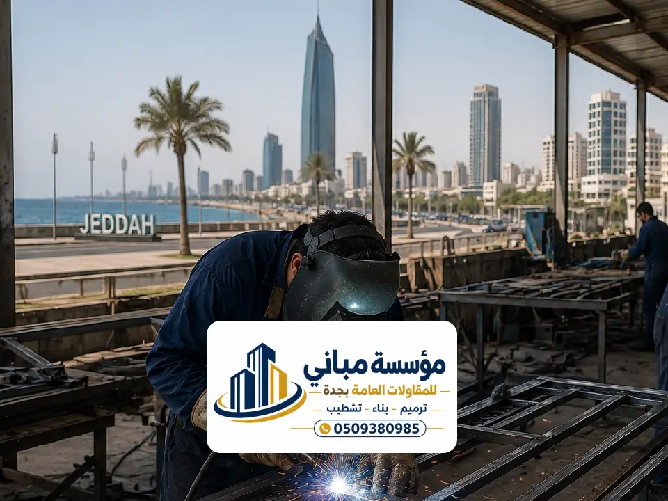 ورشة لحام حديد في شمال جدة